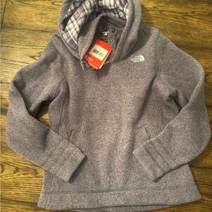 The North Face women’s Heathered Purple fleece with hood size Medium